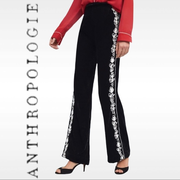 Anthropologie Pants - Anthropologie Maddie Velvet Flare Trousers NWT Xs